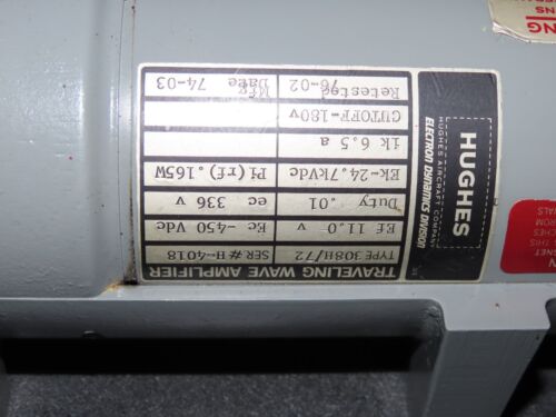 amplificateur d ondes progressive type 308h/72 - HUGHES ELECTRON DYNAMICS DIVISI - Foto 6 di 10