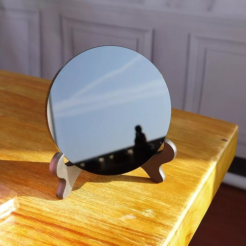 Obsidian Divination Round Mirror Healing Crystal Plate With Stand Home Decor - Picture 8 of 21