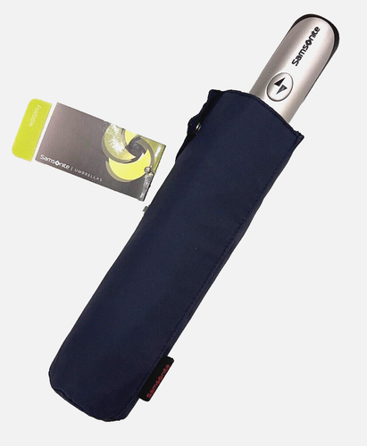 Samsonite Auto Open Auto Close kompakter faltbarer Regenschirm marineblau - Bild 1 von 6