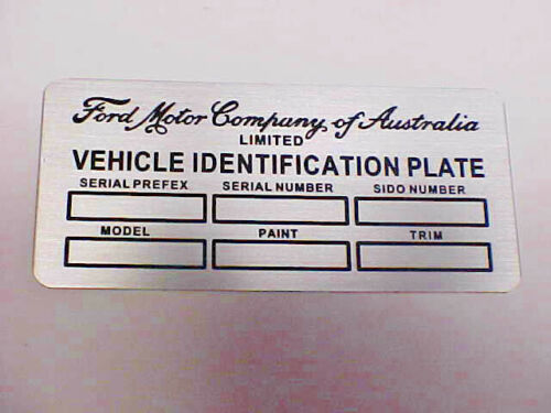 Australian Built Ford Data Plate acid etched aluminum - Picture 3 of 6