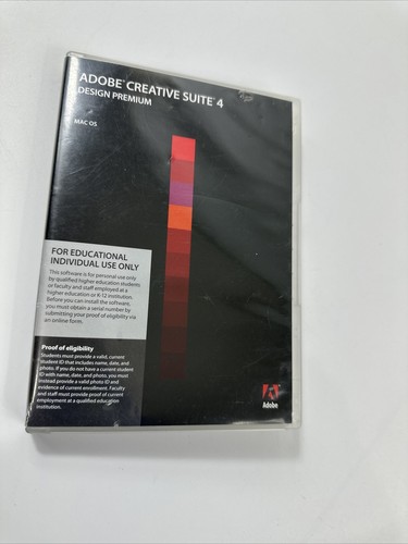 Adobe Creative Suite 4 Design Premium For Mac Is Student DVD’s w/ Serial # READ - Afbeelding 1 van 7