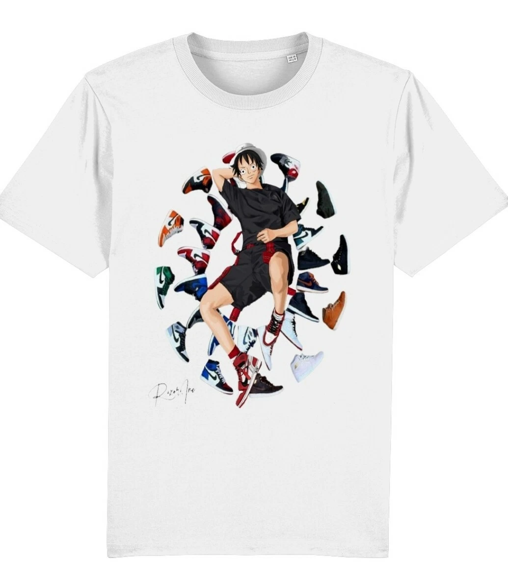 ONE PIECE LUFF JORDAN 1 OFF WHITE CHICAGO T SHIRT SIZE XL
