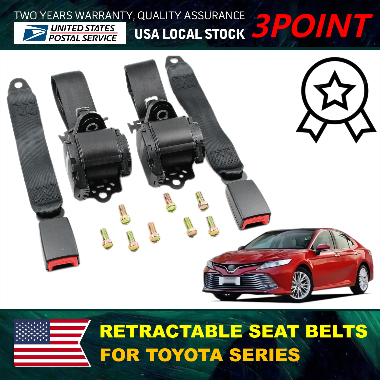 3 Point Adjustable Seat Belt Strap Car Vehicle Belt for Toyota FJ Cruiser 07-14