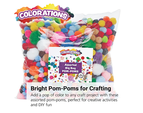 Colorations Pom-Poms - 1 lb. Value Pack Full Color Freshipping - Picture 2 of 6