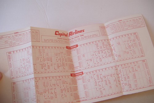 CAPITAL AIRLINES~HORARIO DE REFERENCIA RÁPIDA~ 1 DE SEPTIEMBRE DE 1953 - Imagen 4 de 5