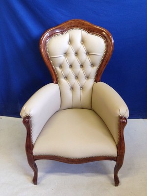 POLTRONA IN PELLE POLTRONCINA CAMERA DA LETTO UFFICIO CLASSICA