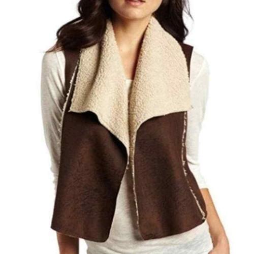C\u0026C California Faux Fur Suede Vest M | eBay
