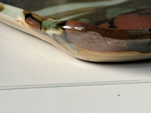 Abstract Design Rhombus shape Serving Platter Signed On Bottom Artist Unknown - Picture 2 of 15