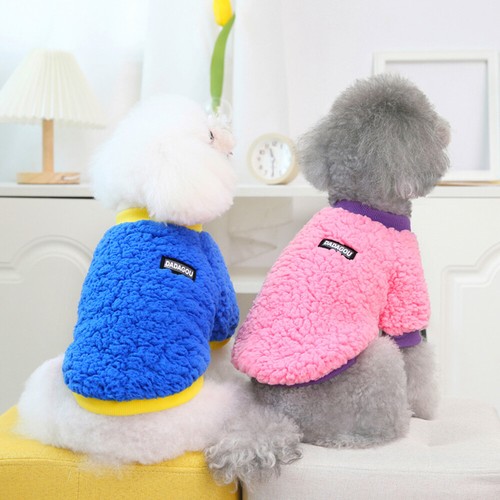 Pet Dog Cat Clothes Candy Colors Puppy Soft Warm Coat Pullover Autumn Winter - Picture 3 of 29