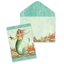 Boxed Mermaid Hideaway Note Cards 10 Pack with Envolopes 09-027