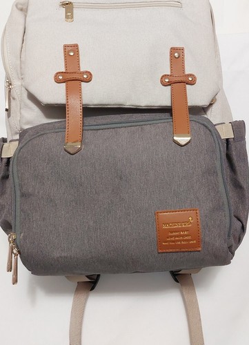 Machine Bird Diaper Bag Backpack large Beige & Coffee - Picture 6 of 11