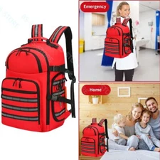 Red First Aid Backpack Emergency Empty Waterproof Survival First Responder Traum