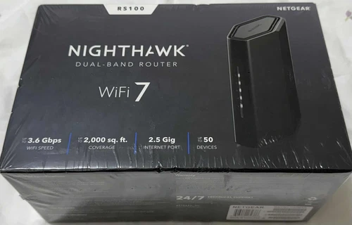 NIGHTHAWK RS100-100NAS Dual-Band Router WiFi 7 BLACK BRAND NEW SEALED FAST SHIP