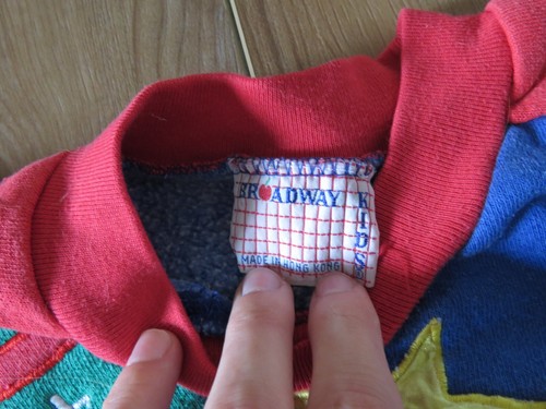 VTG Broadway 90s CHAMP Football Helmet Primary Colors Crewneck Sweatshirt Sz 12 - Picture 7 of 9