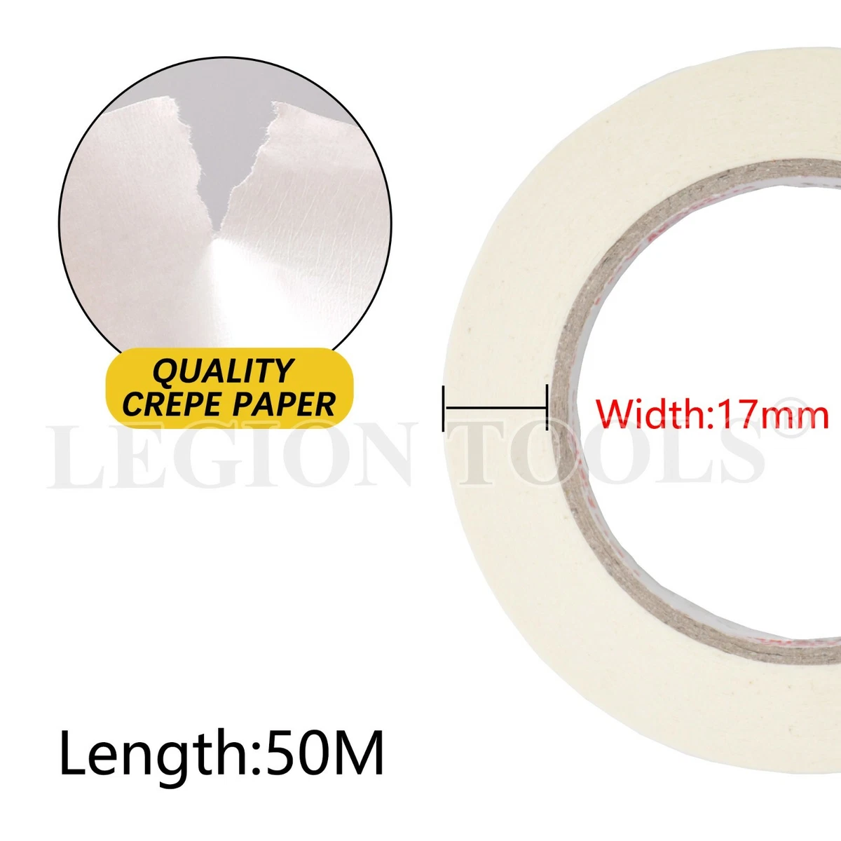 White Masking Tape Painting Crepe Paper 24mm 50m Housing Tools DIY Painter
