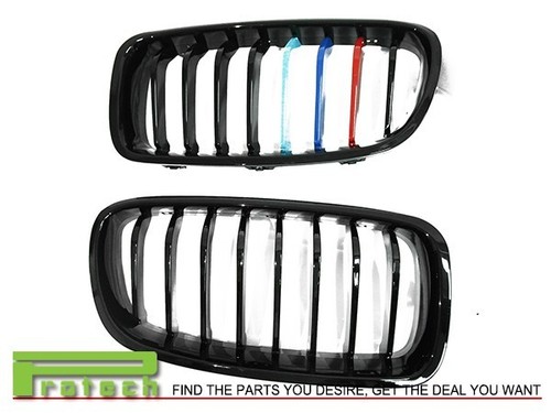 Glossy Black M-Color BMW F30 F31 Front Grille 328i 335i 316d 318d 320d - Picture 2 of 3