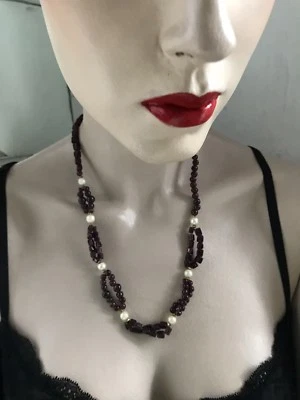 Garnet & Pearl Necklace Antique Rare Unique r.r.p £914 - Image 1 of 2