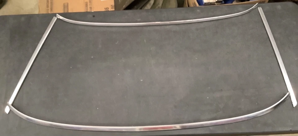 VINTAGE 1968-74 AMC Javelin AMX Front Windshield Trim Molding Set Complete 5 pc - Image 3 of 4