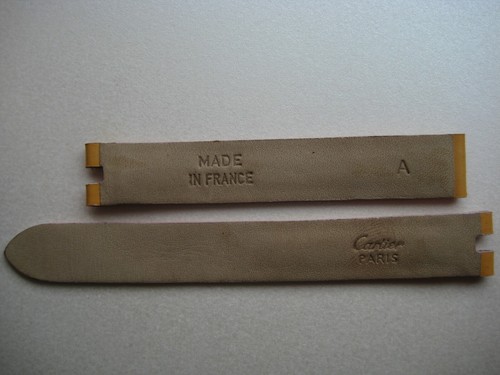 Genuine Cartier Must Watch Strap Band 12 X 12 Mm Cuir Verni Jaune Brillant - Picture 8 of 12
