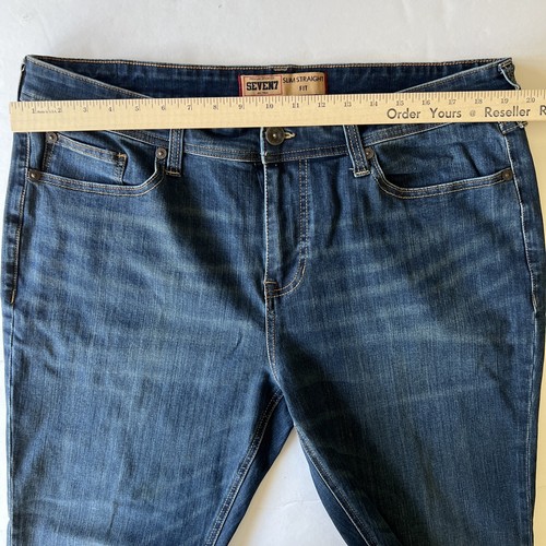 Seven Jeans Mens 38x30 Slim Straight Fit Seven7 Dark Wash Stretch Denim - Picture 3 of 9