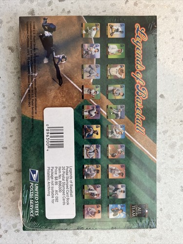 LEGENDS OF BASEBALL Postal stamp card bookSET of 20 Sealed Babe Ruth - Picture 2 of 2