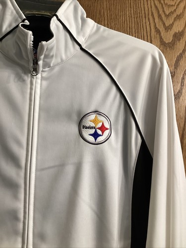 NFL Team Apparel Pittsburgh Steelers Track Style Full Zip Jacket Women’s Medium - Picture 3 of 6