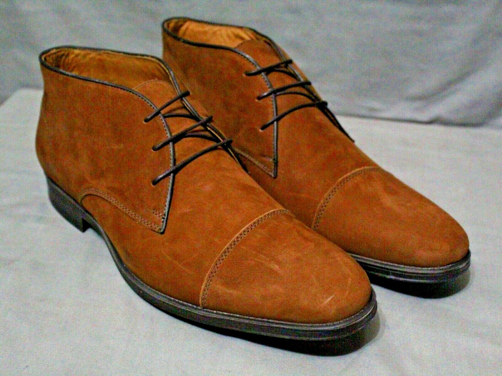 SAOLA DRIVER CLUB USA scarpa abito da uomo marrone con lacci in pelle KANSAS taglia 11 M nuove