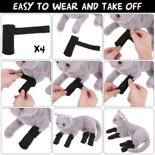 4PCS Tappi Artiglio Antigraffio Gatto per Gatti Copri Zampe Scarpe Stivaletti Bellezza - Foto 9 di 11
