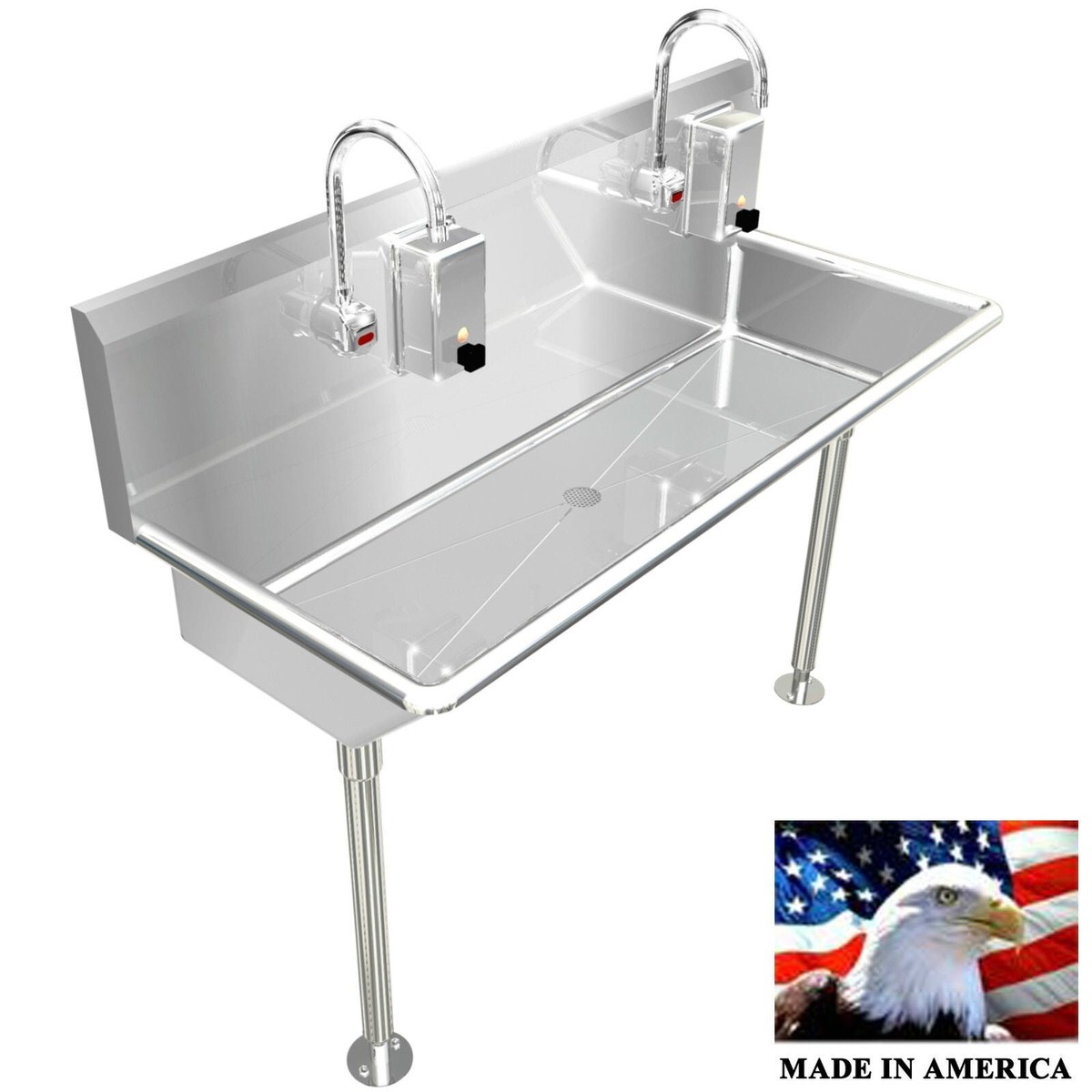 HAND SINK INDUSTRIAL 2 USERS MULTI STATION 48