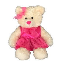 Dan Dee Teddy Bear Plush Beige 17 Inch Pink Heart Dress EUC