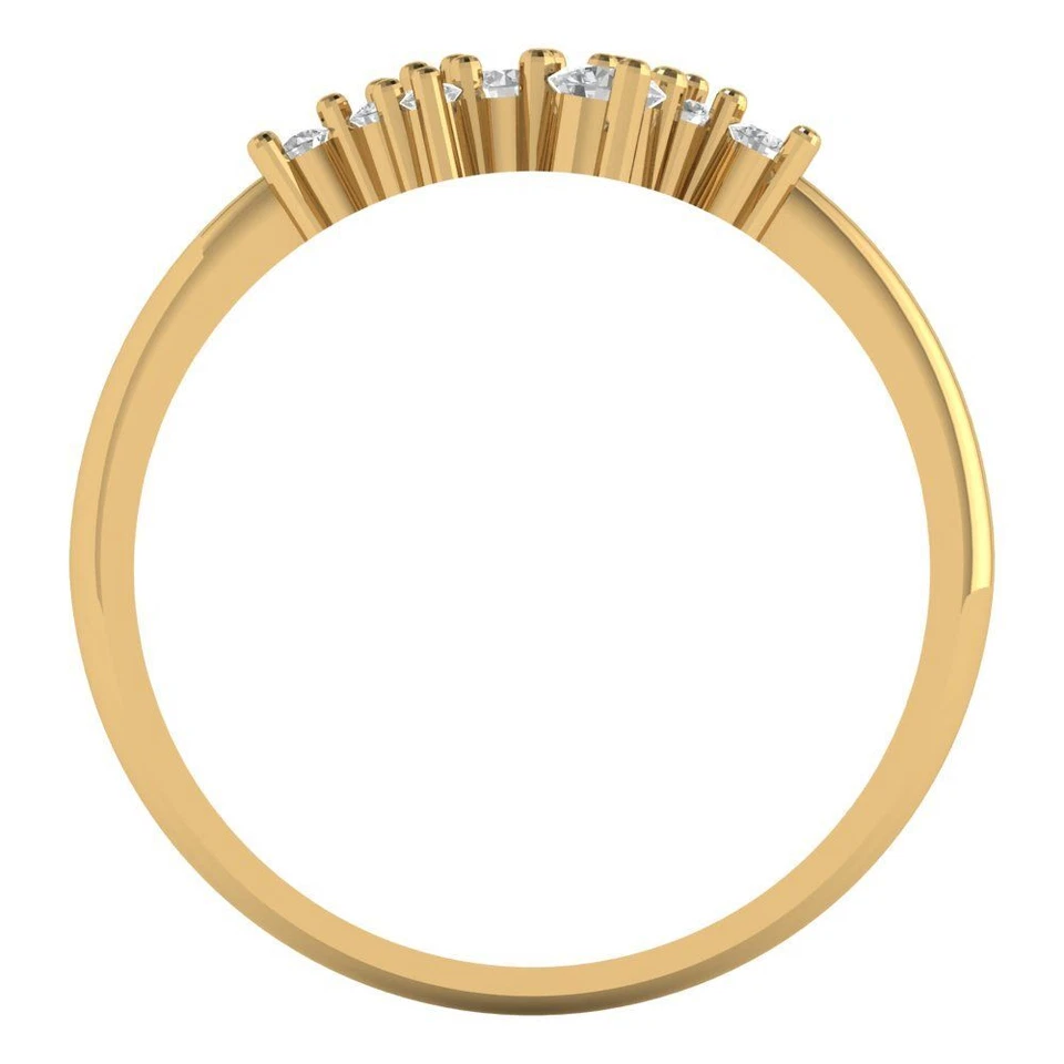 0.17 ctw Zirconia Diamond Women's Wedding Band - Stackable 14K Yellow Gold Ring - Image 4 of 4