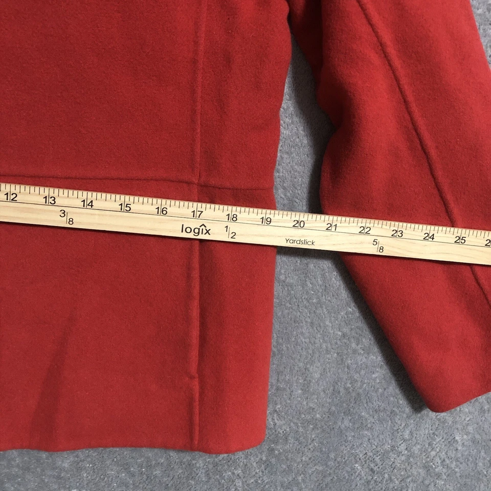 Blazer Abrigo Chaqueta Eileen Fisher Lana Virgen Cachemira Rojo Quemado Naranja Talla PM Foto 4 de 4