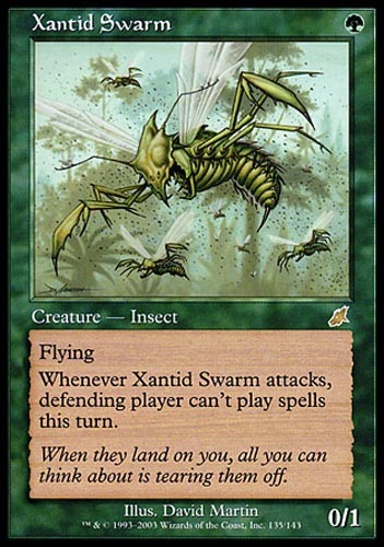 MTG Xantid Swarm Foil (外国語版) Magic the Gathering XANTID SWARM #135/143 Scourge Green Foil Rare