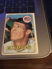 1969 Topps MAURY WILLS Montreal Expos Inaugural Season Vintage Card #45 Fair