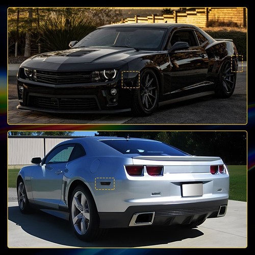4PC Smoked LED Front+Rear Side Marker Lights Lamps For 10-15 Chevy Camaro H - Picture 10 of 10