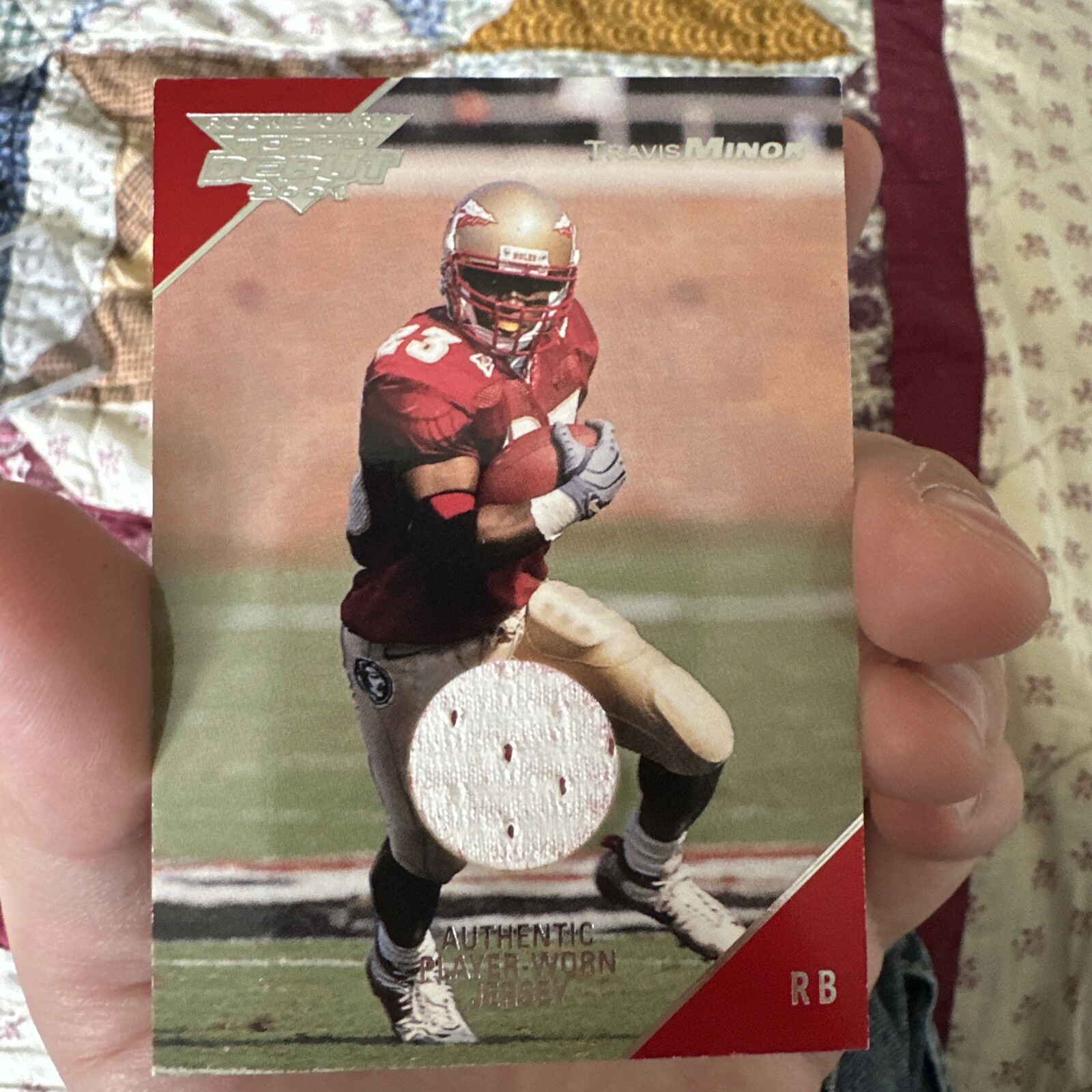 2001 Topps Debut Travis Minor RC /999 Jersey Relic #124 FSU Florida State