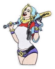 Harley Quinn con murciélago bordado 4,25" de alto hierro en parche