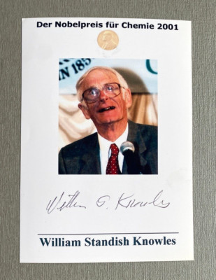 WILLIAM KNOWLES ( 2012) Nobelpreis Chemie 2001 signed Foto 10x15 Autogramm