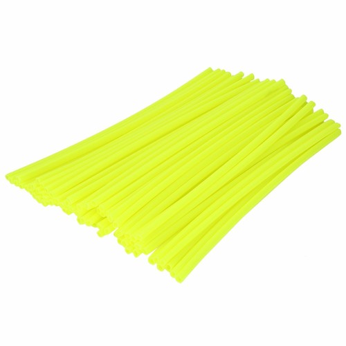 72-tlg Motorrad Speichencover Speichenröhre Wheel Spoke Skip Fluoreszierend Grün - Bild 5 von 6