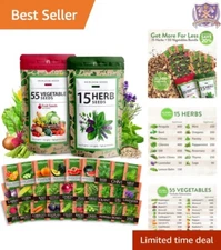 32,000+ Heirloom Seeds - 70 Unique Non-GMO Varieties for Indoor/Outdoor Garde...