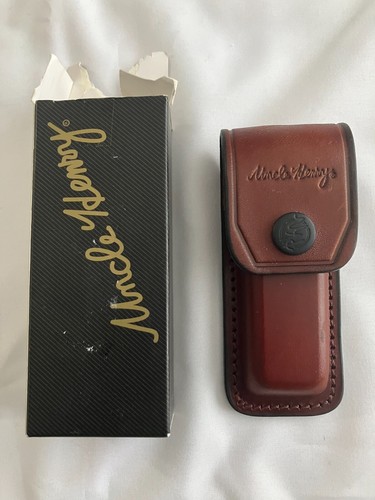 Old time Uncle Henry LB5 knife with sheath included, belt loop for easy carrying - Picture 2 of 8