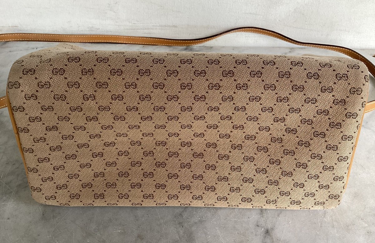 Vintage GUCCI Canvas Leather Micro GG Supreme Shoulder Bag | eBay