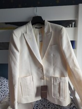 Gucci 46 NWT Pearl Off White Cream Blazer Jacket 2000