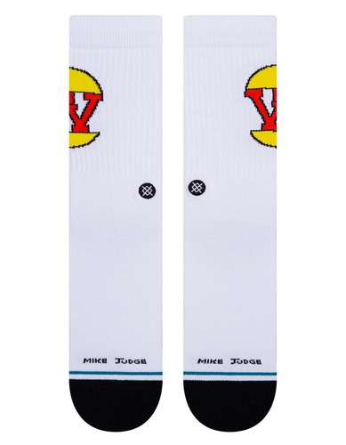 Stance Beavis and Butt-Head Burger World Crew Socks Casual Men Large 9-13 White - Picture 2 of 3