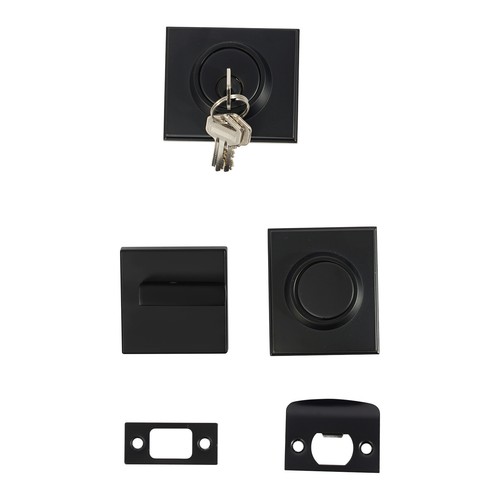 Door Lock Double Door Handle w/Reversible Handle Lever Kit Front Door Mount - Picture 14 of 18