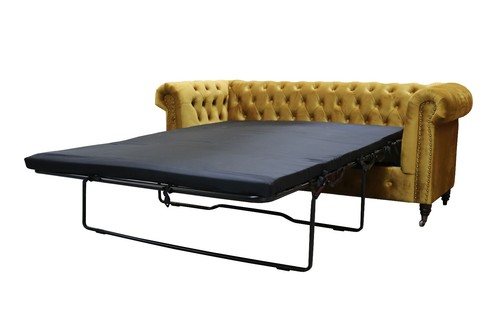 Chesterfield SET 3 2 Sitzer Sessel Hocker Schlafsofa Stoff Weiss Rollen FARBEN - Bild 11 von 50