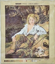 Tapex Vienna FRIEDRICH VON AMERLING Fishing FISHER BOY needlepoint canvas W874