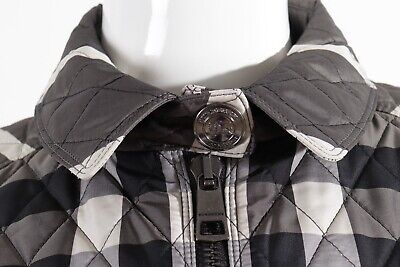 BURBERRY LONDON Grey Check Qulited Zip Jacket Size UK12 US10 BURBERRY LONDON Grey Check Qulited Zip Jacket Size UK12 US10
