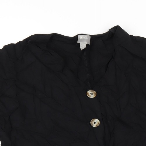 ASOS Womens Black Viscose Trapeze & Swing Size 4 V-Neck Button - Picture 3 of 10