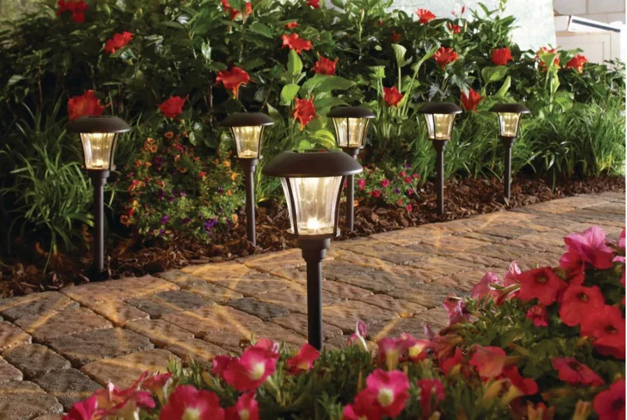 Hampton Bay Solar Outdoor LED Landscape Path Light 10 Lumens Bronze-8 Pack - Image 2 of 4